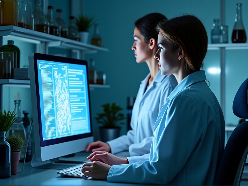 A researcher administering a cognitive test to a participant in a well-lit laboratory setting. The participant is focused on a computer screen displaying a series of tasks designed to measure attention, memory, and problem-solving abilities. The professional environment underscores the scientific rigor of the assessment process.